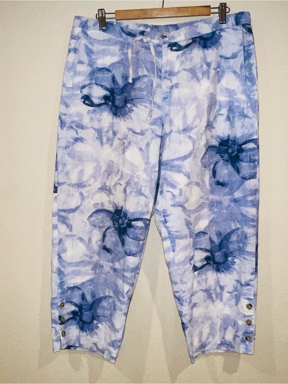 vintage Columbia Sportswear women's cropped linen-blend pants size Large